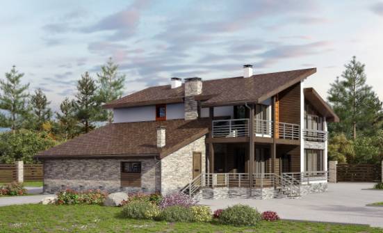 240-004-П Проект двухэтажного дома с мансардой и гаражом, просторный домик из пеноблока Буй | Проекты домов от House Expert