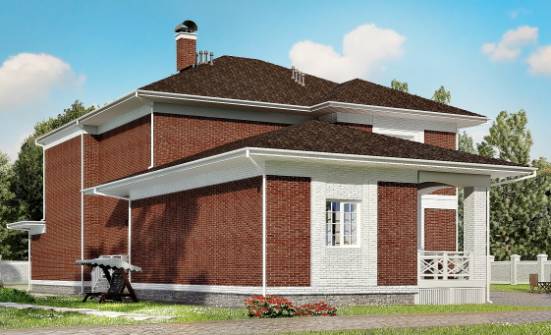 315-001-П Проект двухэтажного дома и гаражом, классический дом из кирпича Нерехта | Проекты домов от House Expert