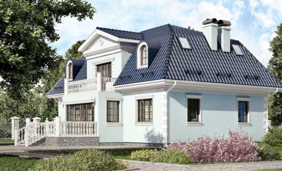 210-004-Л Проект двухэтажного дома с мансардой, средний домик из твинблока Кострома | Проекты домов от House Expert