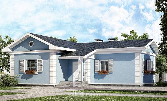 090-004-П Проект одноэтажного дома, бюджетный коттедж из твинблока Кострома | Проекты домов от House Expert