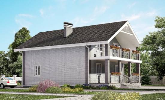 150-007-П Проект двухэтажного дома мансардный этаж, уютный дом из бризолита Кострома | Проекты домов от House Expert