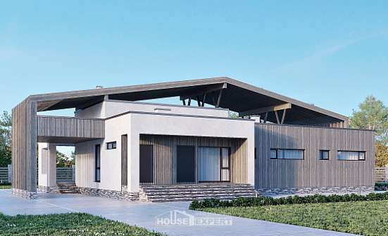 170-011-Л Проект одноэтажного дома, современный дом из кирпича Шарья | Проекты домов от House Expert
