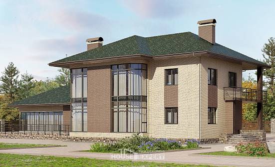 305-003-П Проект двухэтажного дома, большой домик из блока Галич | Проекты домов от House Expert