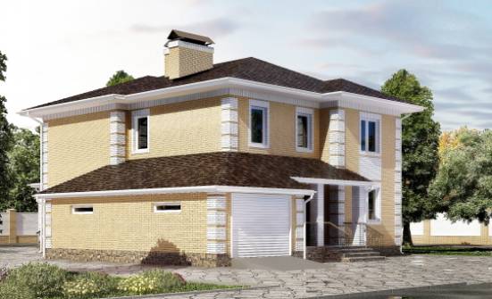 220-006-Л Проект двухэтажного дома, гараж, красивый дом из пеноблока Буй | Проекты домов от House Expert