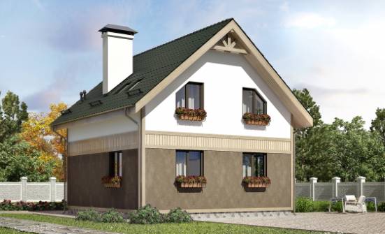 105-001-Л Проект двухэтажного дома с мансардой, простой дом из газобетона Шарья | Проекты домов от House Expert