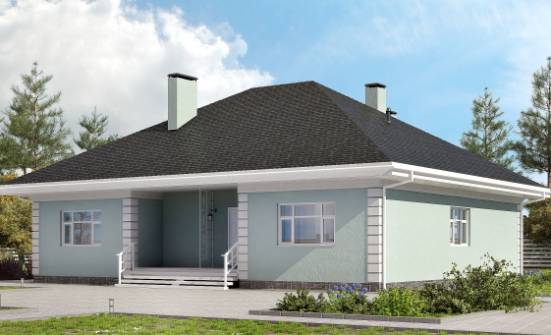 135-003-Л Проект одноэтажного дома, простой дом из пеноблока Галич | Проекты домов от House Expert