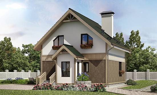 105-001-Л Проект двухэтажного дома с мансардой, простой дом из газобетона Шарья | Проекты домов от House Expert