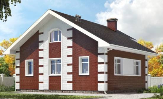 115-001-П Проект двухэтажного дома мансардой, доступный коттедж из твинблока Галич | Проекты домов от House Expert