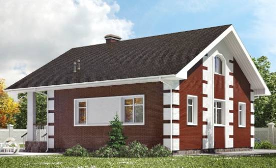 115-001-П Проект двухэтажного дома мансардой, доступный коттедж из твинблока Галич | Проекты домов от House Expert