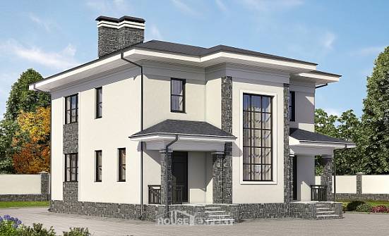 155-011-П Проект двухэтажного дома, современный загородный дом из поризованных блоков Буй | Проекты домов от House Expert