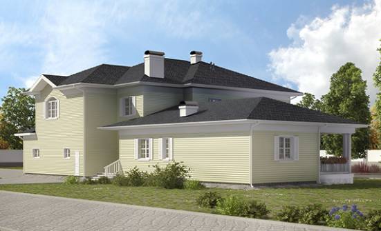 410-002-Л Проект двухэтажного дома, гараж, классический загородный дом из блока Шарья | Проекты домов от House Expert
