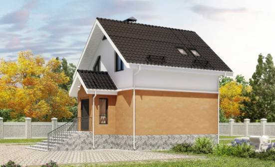 100-005-Л Проект трехэтажного дома мансардой, доступный домик из керамзитобетонных блоков Буй | Проекты домов от House Expert