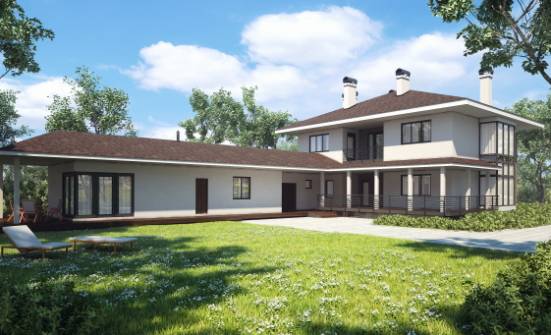 340-001-П Проект двухэтажного дома и гаражом, красивый дом из кирпича Кострома | Проекты домов от House Expert