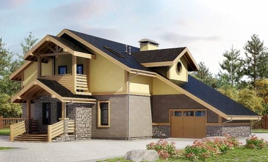 180-011-П Проект двухэтажного дома мансардный этаж, гараж, экономичный домик из бризолита Шарья | Проекты домов от House Expert