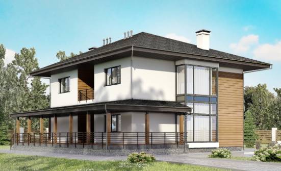 245-001-П Проект двухэтажного дома, современный коттедж из теплоблока Шарья | Проекты домов от House Expert