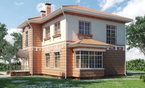 285-001-Л Проект двухэтажного дома, гараж, большой коттедж из кирпича Галич | Проекты домов от House Expert