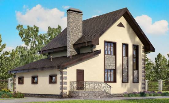 160-004-П Проект двухэтажного дома и гаражом, доступный дом из теплоблока Буй | Проекты домов от House Expert