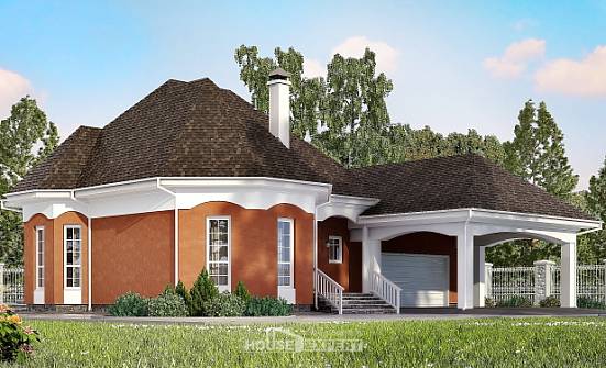 180-007-П Проект двухэтажного дома мансардой, гараж, красивый коттедж из газобетона Галич | Проекты домов от House Expert
