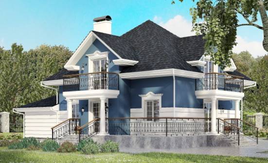 180-002-П Проект двухэтажного дома мансардой, гараж, простой домик из кирпича Галич | Проекты домов от House Expert
