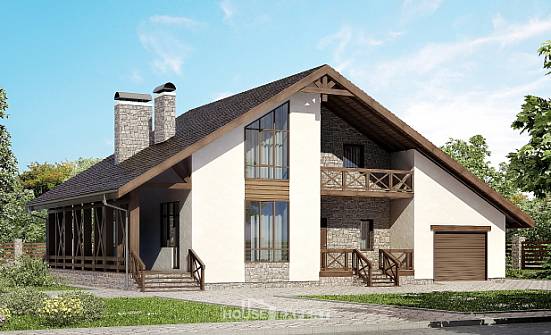 265-001-П Проект двухэтажного дома мансардный этаж и гаражом, красивый коттедж из керамзитобетонных блоков Шарья | Проекты домов от House Expert