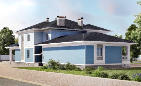 620-001-П Проект трехэтажного дома и гаражом, большой домик из теплоблока Шарья | Проекты домов от House Expert