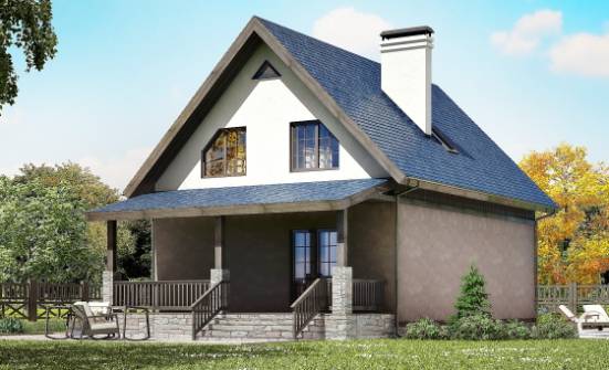 130-003-П Проект двухэтажного дома с мансардным этажом, экономичный дом из теплоблока Галич | Проекты домов от House Expert