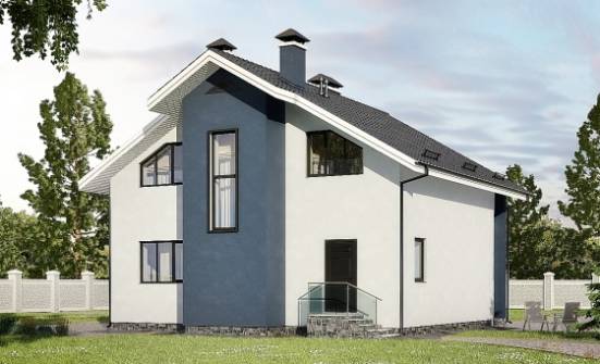 150-005-П Проект двухэтажного дома с мансардой, бюджетный загородный дом из блока Нерехта | Проекты домов от House Expert