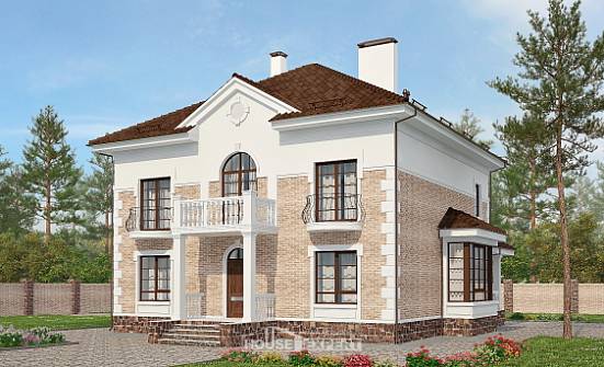 220-008-П Проект двухэтажного дома, современный коттедж из кирпича Нерехта | Проекты домов от House Expert