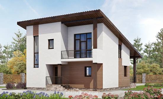 140-005-П Проект двухэтажного дома мансардный этаж, бюджетный коттедж из поризованных блоков Шарья | Проекты домов от House Expert