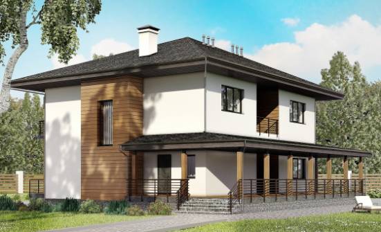 245-001-П Проект двухэтажного дома, современный коттедж из теплоблока Шарья | Проекты домов от House Expert
