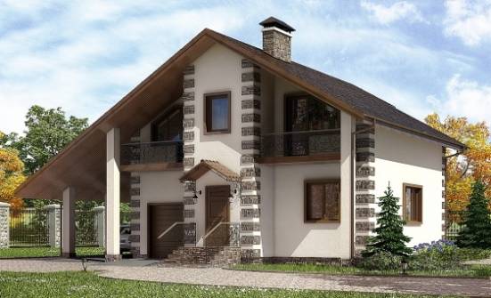 150-003-Л Проект двухэтажного дома мансардой и гаражом, небольшой загородный дом из дерева Шарья | Проекты домов от House Expert