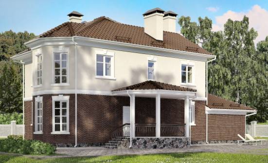 190-002-Л Проект двухэтажного дома, гараж, красивый коттедж из пеноблока Нерехта | Проекты домов от House Expert