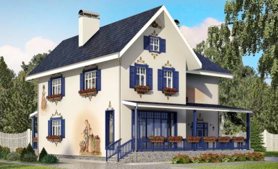 180-003-П Проект двухэтажного дома, скромный загородный дом из кирпича Галич | Проекты домов от House Expert