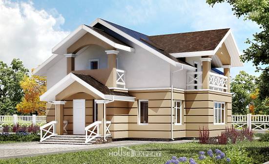 155-009-П Проект двухэтажного дома с мансардой, современный домик из газосиликатных блоков Нерехта | Проекты домов от House Expert