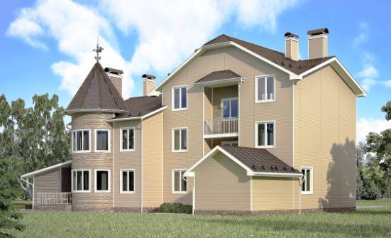 555-001-Л Проект трехэтажного дома с мансардой и гаражом, классический домик из газобетона Кострома | Проекты домов от House Expert