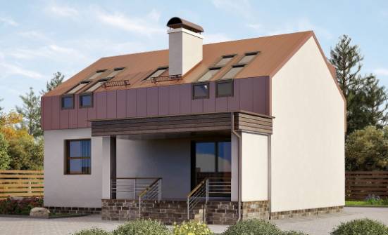 120-004-Л Проект двухэтажного дома мансардой, уютный загородный дом из твинблока Нерехта | Проекты домов от House Expert