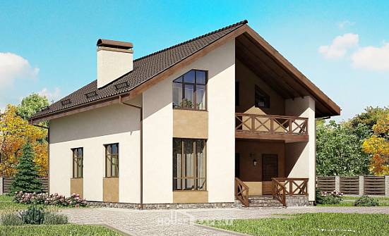 170-002-П Проект двухэтажного дома мансардой, бюджетный коттедж из керамзитобетонных блоков Буй | Проекты домов от House Expert