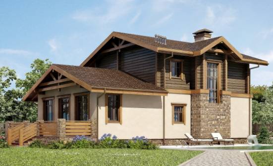 170-004-П Проект двухэтажного дома мансардой и гаражом, небольшой дом из пеноблока из дерева Нерехта | Проекты домов от House Expert