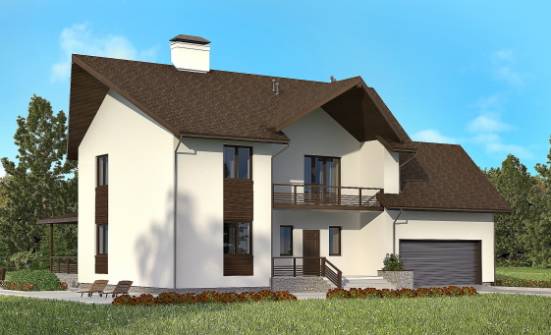 300-002-П Проект двухэтажного дома мансардный этаж, гараж, большой дом из арболита Нерехта | Проекты домов от House Expert