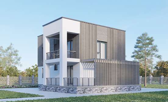 150-017-П Проект двухэтажного дома, экономичный загородный дом из керамзитобетонных блоков Нерехта | Проекты домов от House Expert