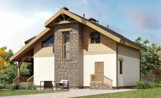 150-004-П Проект двухэтажного дома с мансардой, доступный коттедж из твинблока Шарья | Проекты домов от House Expert
