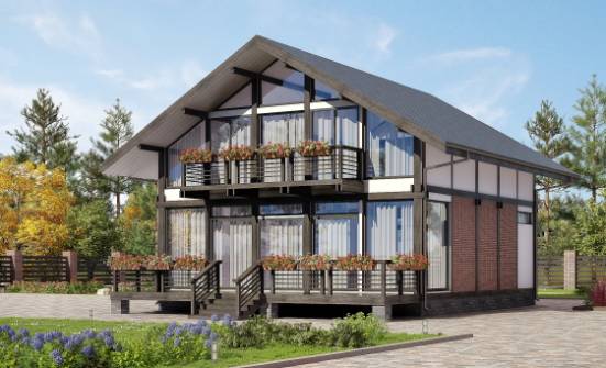 170-007-П Проект двухэтажного дома мансардный этаж, простой коттедж из дерева Кострома | Проекты домов от House Expert