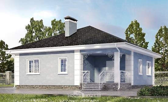100-001-П Проект одноэтажного дома, простой домик из пеноблока Галич | Проекты домов от House Expert