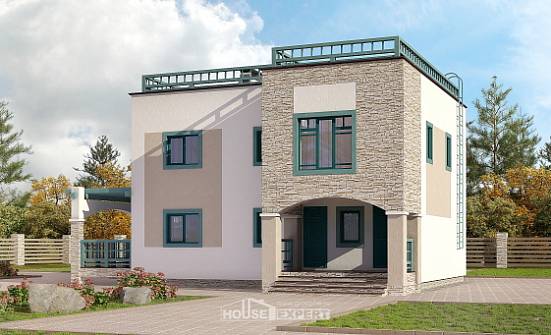 150-010-П Проект двухэтажного дома, современный загородный дом из кирпича Кострома | Проекты домов от House Expert