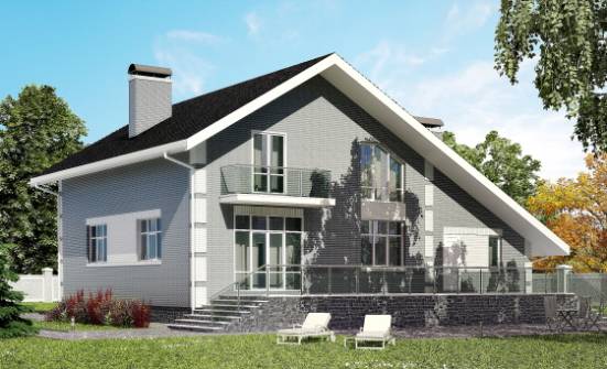 190-006-Л Проект двухэтажного дома мансардой и гаражом, красивый загородный дом из бризолита Шарья | Проекты домов от House Expert
