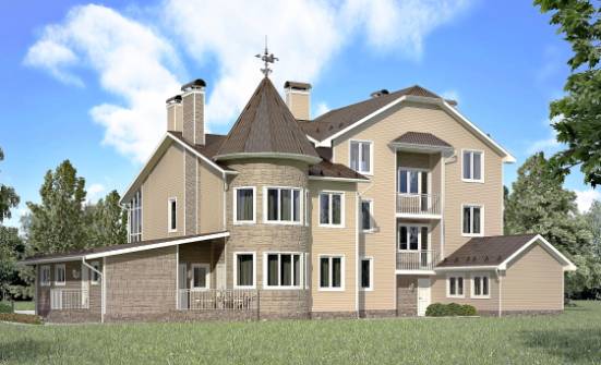 555-001-Л Проект трехэтажного дома с мансардой и гаражом, классический домик из газобетона Кострома | Проекты домов от House Expert