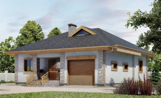 130-006-П Проект одноэтажного дома, гараж, доступный домик из поризованных блоков Нерехта | Проекты домов от House Expert