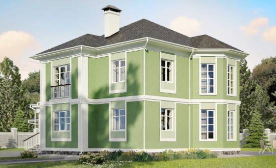 170-001-Л Проект двухэтажного дома и гаражом, небольшой загородный дом из керамзитобетонных блоков Буй | Проекты домов от House Expert
