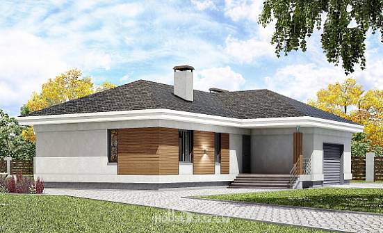 165-001-П Проект одноэтажного дома и гаражом, бюджетный загородный дом из бризолита Кострома | Проекты домов от House Expert
