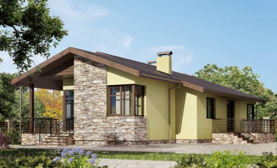 130-007-Л Проект одноэтажного дома, бюджетный коттедж из бризолита Кострома | Проекты домов от House Expert